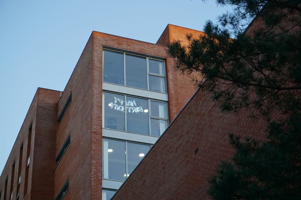 A contemporary university campus building